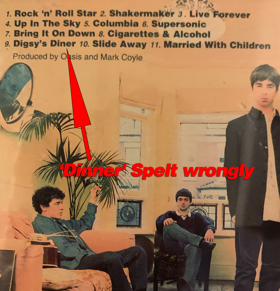digsys diner spelt wrongly north american release definitely maybe